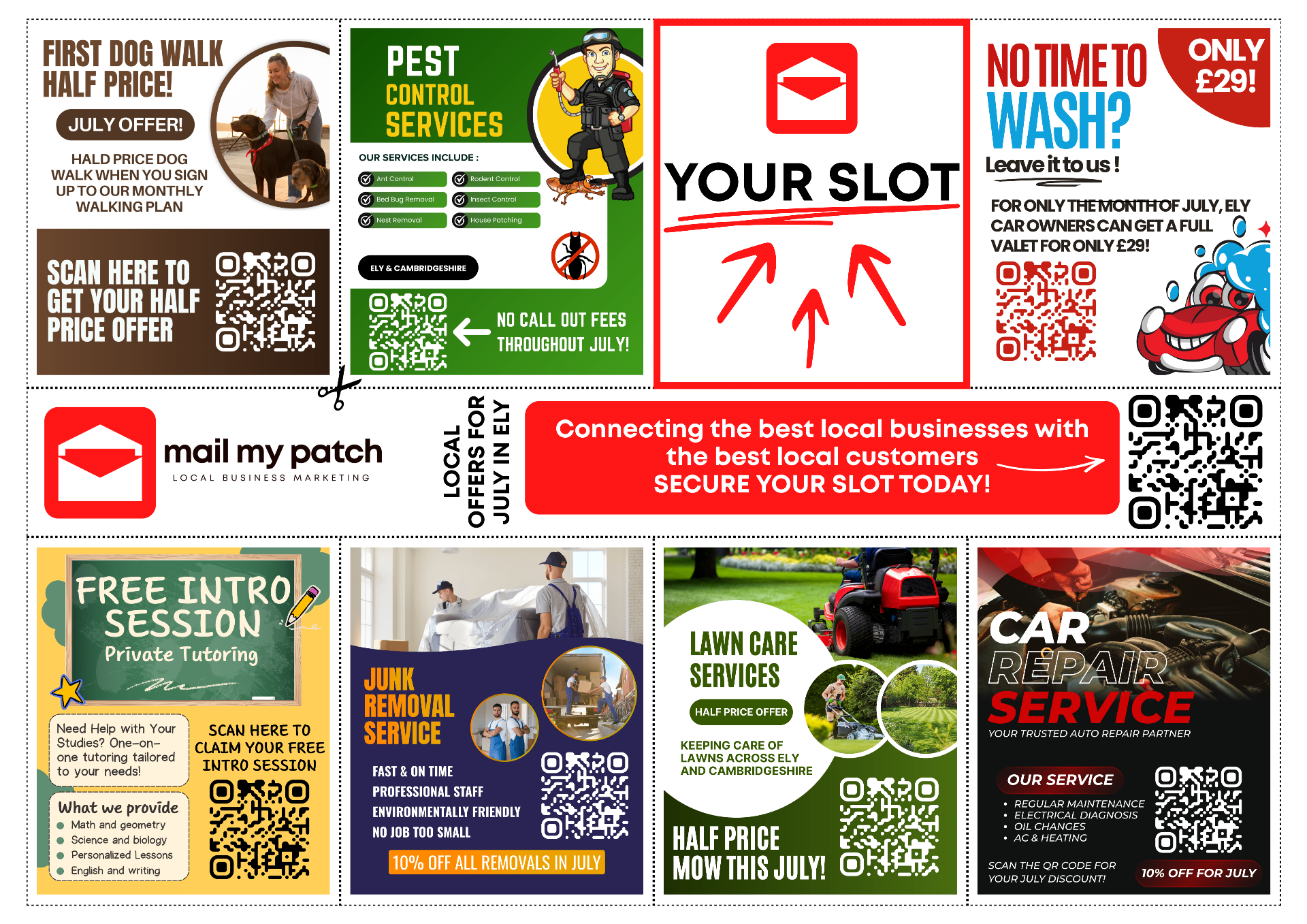 Example shared Mail My Patch flyer with one single slot highlighted